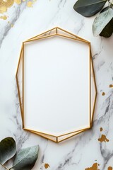 A gold frame with a white background