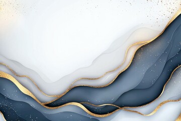 Wall Mural - A gold and blue wave pattern with white background