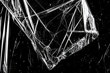 A piece of glass with a spider web pattern on it
