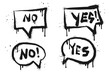 © Receh Lancar Jaya - Set of Spray painted graffiti Speech bubble yes and no. bubble drip symbol. isolated on white background. vector illustration