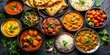 © Nasnunt - Assorted Indian food on black background, Indian, food, cuisine, traditional, variety, spices, flavors, appetizing