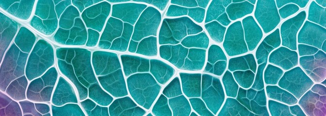 Poster - Abstract teal leaf vein texture.
