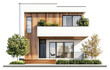 © Rawpixel.com - PNG Real contemporary suburb house architecture building wood.
