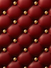 Poster - Luxurious red tufted textile with golden accents