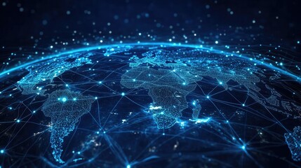 A digital illustration of a global network
