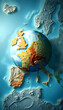 © Go - Detailed Earth. Europe. Mediterranean Sea, mindfulness theme, with white tones