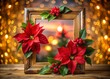 © Oliver - Christmas Poinsettia Frame: Festive Holiday Design, Rule of Thirds Composition