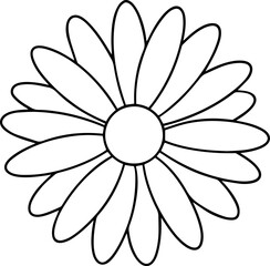 daisy flower outline vector illustration