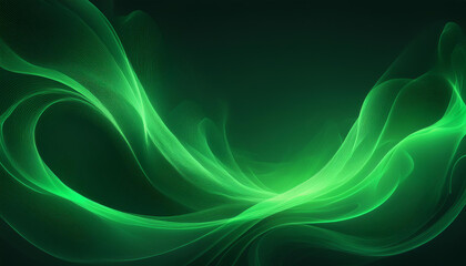 Wall Mural - green smoke on black background