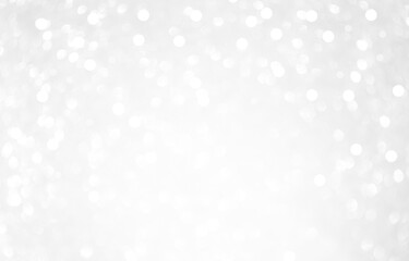 Wall Mural - Background grey bokeh abstarct white beige circle light texture bubble blur pattern defocused glowing sparkle snow glitter snowflake magig backdrop ecosystem foreground card silver space decoration.