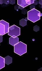 Fototapete - Video with dark background with hexagons for mobile app. Modern dark abstract video. Hexagon pattern. Gradient web ui design. Mobile app interface. 