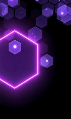 Aufkleber - Video with dark background with hexagons for mobile app. Modern dark abstract video. Hexagon pattern. Gradient web ui design. Mobile app interface. 