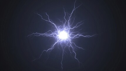Wall Mural - glowing energy orb with electrical discharge radiating outwards