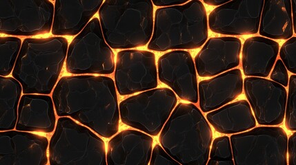 Wall Mural - glowing lava rock texture seamless pattern design