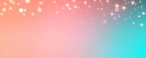 Wall Mural - a soft gradient background blending pink and blue hues, adorned with sparkling bokeh effects, creati