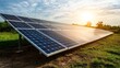 © MyStockz - Solar Panels in Desert Landscape at Sunset