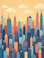 Poster - City Background Pattern Vector