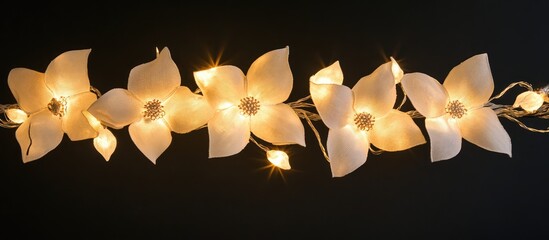 Wall Mural - elegant floral lighted garland with soft ambient glow perfect for decorations and celebrations on a 