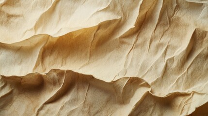 Wall Mural - textured closeup of crumpled dark beige leaf tissue showcasing intricate patterns and natural detail