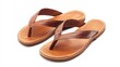 © MetaPixel - Brown leather women's sandals on a white background showcasing a stylish and comfortable summer footwear option for casual outfits
