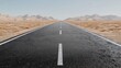 © Naveed Arts - Empty straight asphalt road in the desert, isolated on transparent background