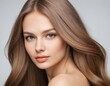 © Raditya Pawitra  - Portrait of a beautiful young woman with clean, fresh skin and long, thick hair. ai generator