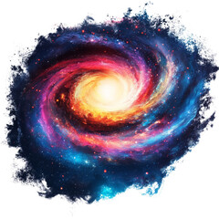 Wall Mural - vibrant spiral galaxy isolated transparent background