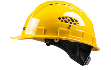 hard hat safety helmet in yellow isolated on transparent background