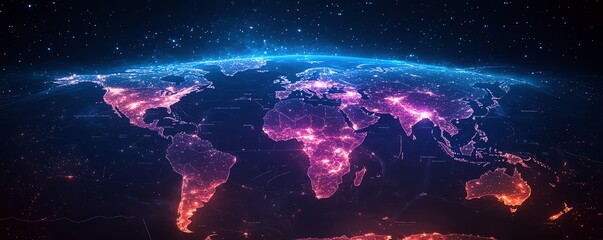 Leinwandbilder - Business economic trends with stock market graphs and forex indicators, digital data visualization on a world map, vector design for financial growth concepts