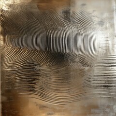 Wall Mural - Abstract metallic textured art with flowing lines and bronze tones.