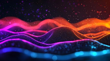 abstract neon wave background - glowing particles - abstract backgr.