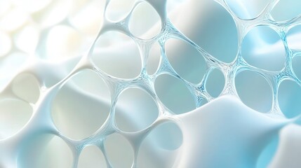 Wall Mural - An abstract organic glass surface animated in a seamless loop, featuring a web-like molecular design that refracts light in iridescent patterns. 