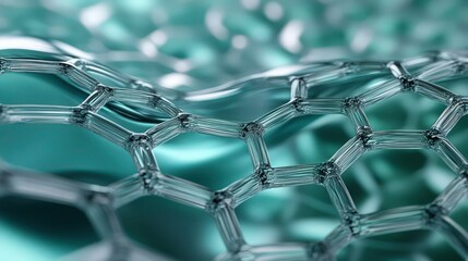 Wall Mural - An abstract surface made of organic glass molecules forming a lattice-like network with seamless looping movement. 
