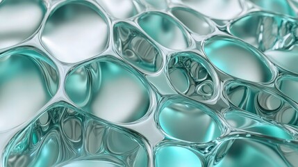 Wall Mural - An abstract surface made of organic glass molecules forming a lattice-like network with seamless looping movement. 