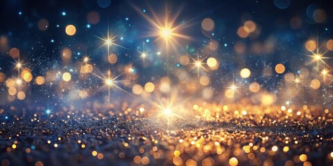 Wall Mural - Sparkling abstract light with glittery effect on a dark background, dreamy, starry,  dreamy, starry, light, hazy