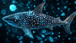 © Nari - The shark from the particle. A shark consists of circles and dots. The shark splits into molecules.