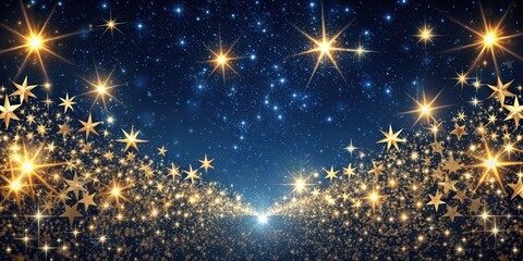 Wall Mural - Glittering Starry Night Sky with Sparkle Display Font, celestial, sparkle,  celestial, sparkle, lustrous, shimmer, glittery