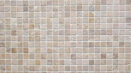 Wall Mural - background brown natural stone mosaic square wall tile beige