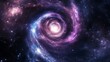 © arinda_BJ - Cosmic swirl galaxy, vibrant purple, blue nebula.
