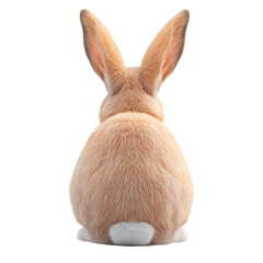 Wall Mural - A realistic rabbit sitting on a transparent background. The detailed fur texture and natural posture make this image ideal for Easter themes, wildlife projects, or educational materials.