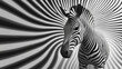 © Nari - Zebra hologram. Digital and technological Zebra background. A Zebra is made up of rays of light