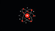 © Nari - Vector logo physics. The atom and the electrons