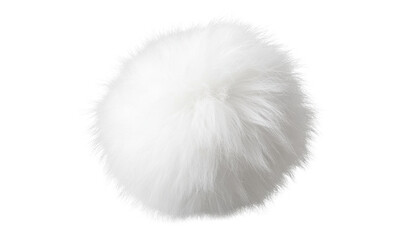 White fluffy ball- isolated on transparent background.