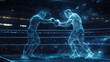 © Qaqas - Boxer hologram. Digital and technological boxing background. Futuristic boxer design