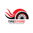 © Rakib - Tire logo, tire store logo design vector illustration. tire logo shop icons, car tire simple icons