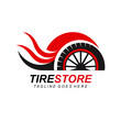 © Rakib - Tire logo, tire store logo design vector illustration. tire logo shop icons, car tire simple icons