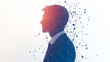 © Nari - Businessman of the particles. Businessman consists of small circles. Silhouette businessman.