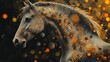 © Qaqas - Horse of the particles. The horse is made up of little circles