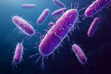 Wall Mural - microscopic view of probiotics bacteria in human body
