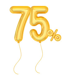 75 Percent Gold Balloon offer in 3d